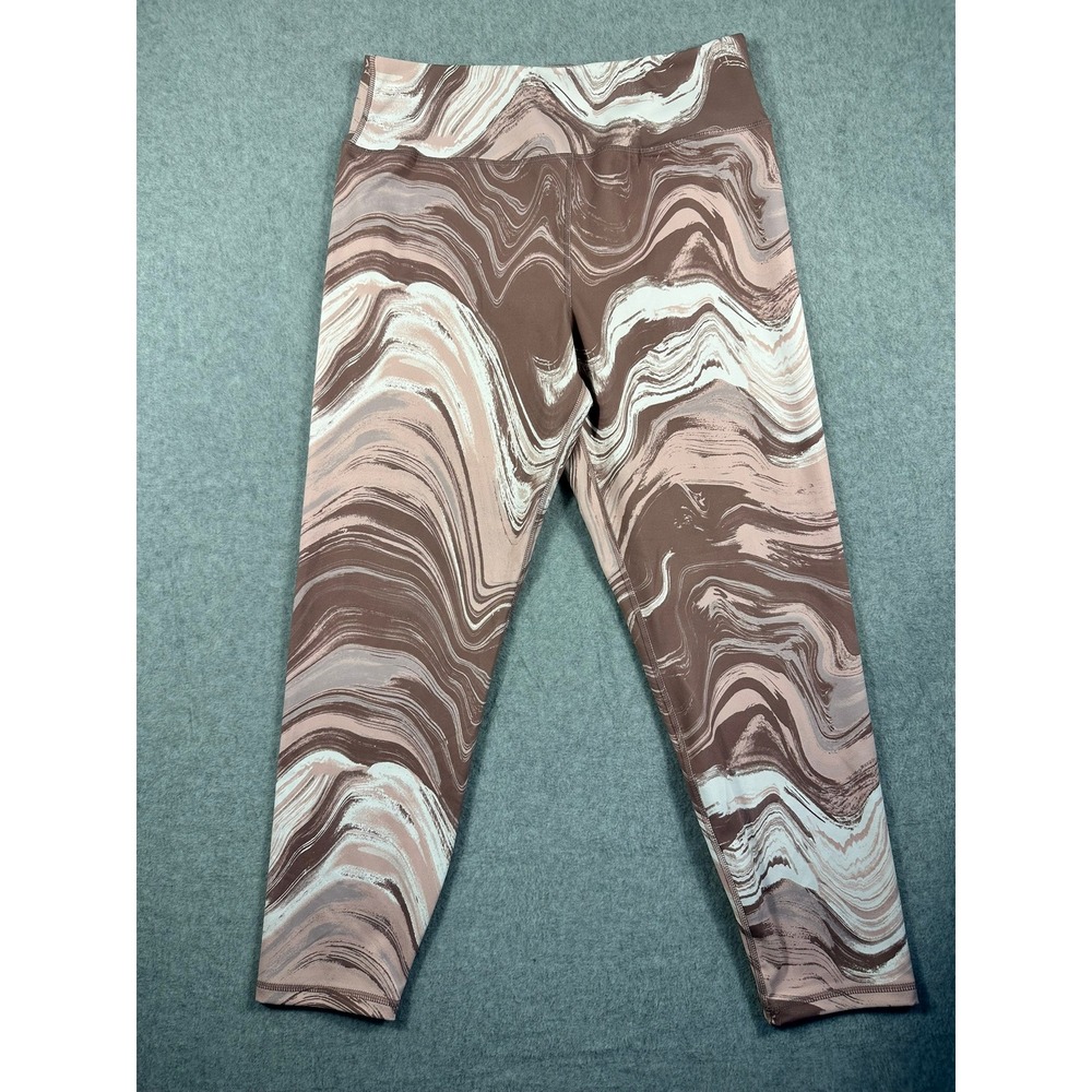 WalkPop Womens Brown Marble Swirl High Waist Leggings Large